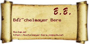 Büchelmayer Bere névjegykártya